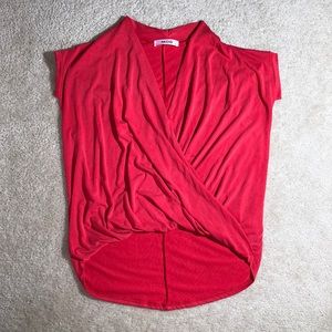 MOD Red Front Wrap Waxy Top.